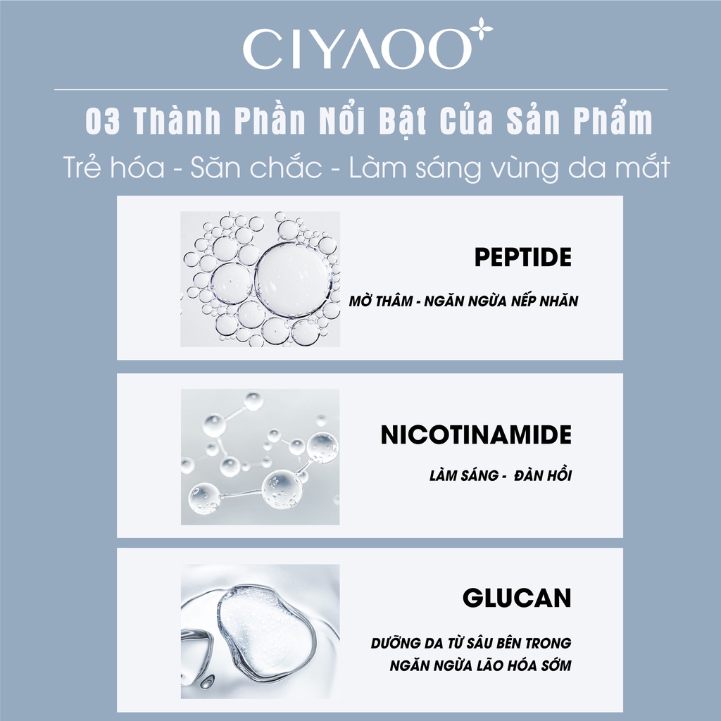 Kem Dưỡng Ẩm Mắt CIYAOO 💝FREESHIP💝 Giảm Thâm Mắt, Làm Mờ Nếp Nhăn & Bọng Mắt Snake Venom Peptide 15g