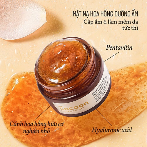 Mặt nạ hoa hồng Cocoon cấp ẩm và làm mềm da