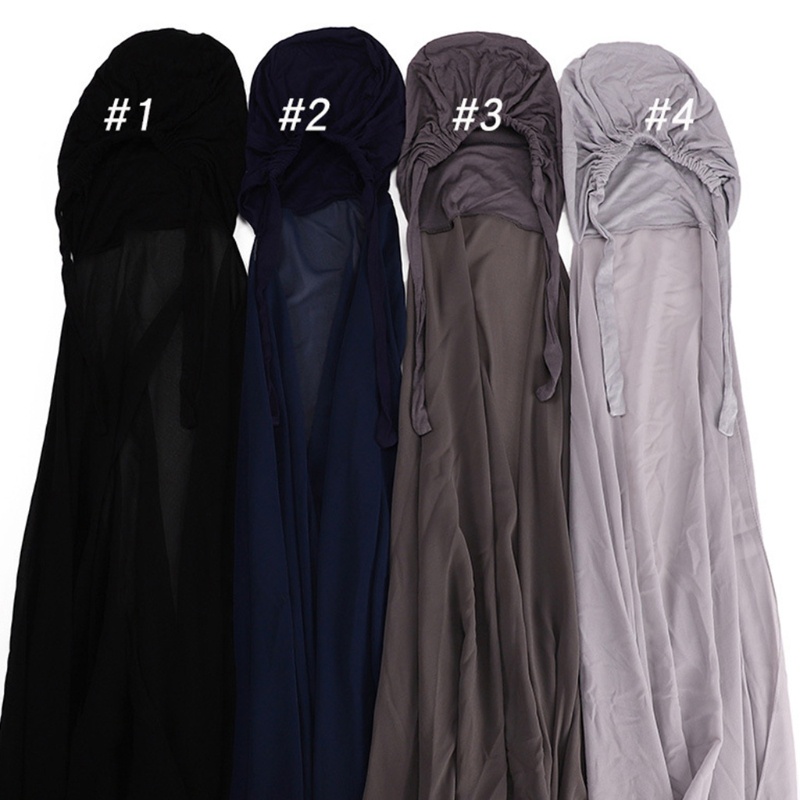 Khăn Choàng Hijab Dài Vải Chiffon Mềm Màu Trơn Trang Trí Thời Thượng