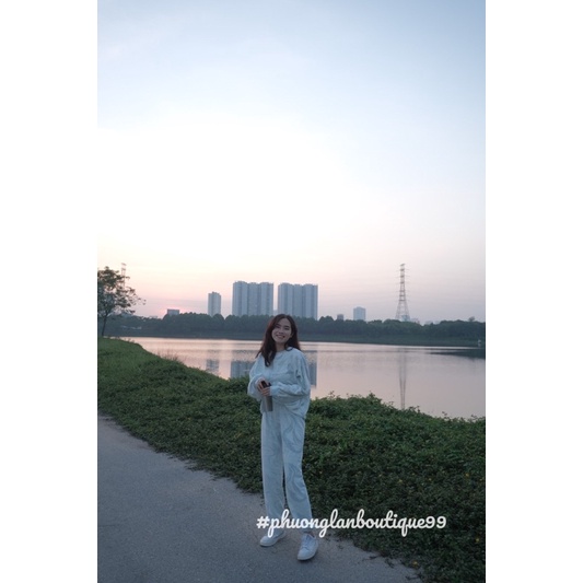 Set bộ  Set quần áo dài tay loang màu dành cho nữ PHULA thu đông oversize form unisex Ulzzang