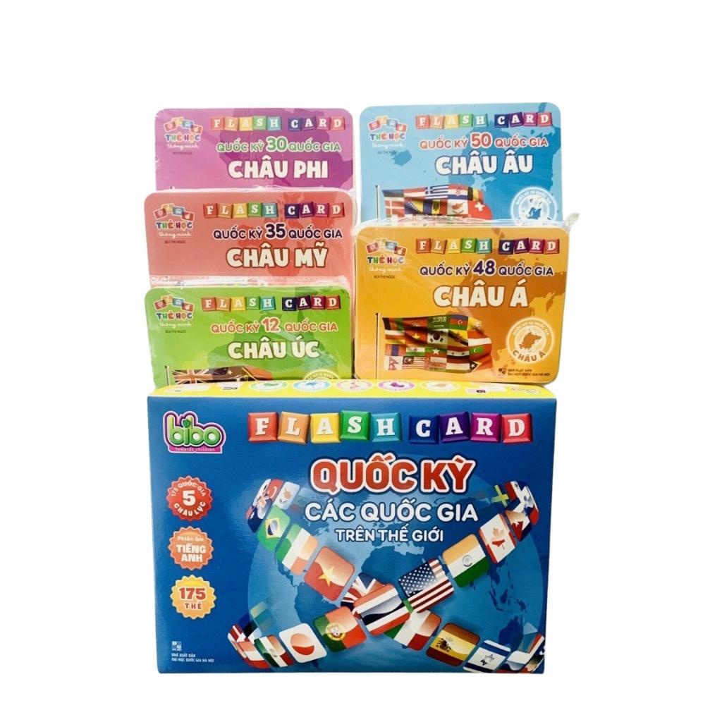 Bộ Thẻ Học Song Ngữ Quốc Kỳ Các Quốc Gia Trên Thế Giới Việt Hà - 175 Flaschcard Cờ Các Nước Kèm Hình Ảnh Việt Hà