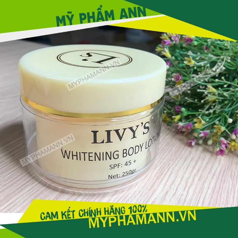 Kem Body Livy's Vàng Thái Lan Chính Hãng - Kem Dưỡng Trắng Da Toàn Thân 250g
