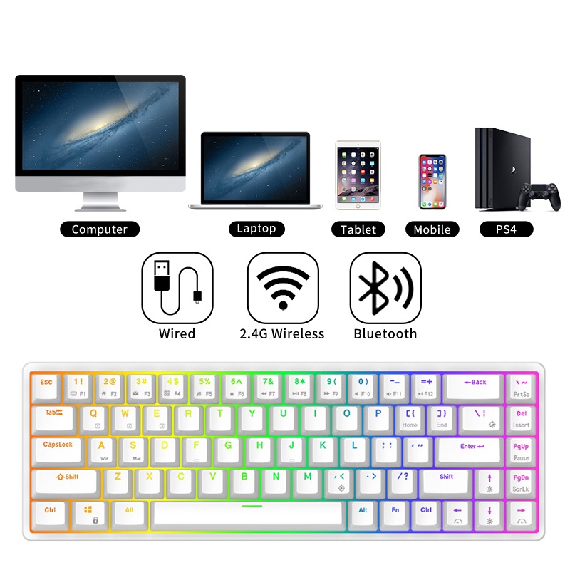 RK837 RKG68 60% RGB RK G68- RK Switch Bàn Phím Cơ Không Dây Kludge