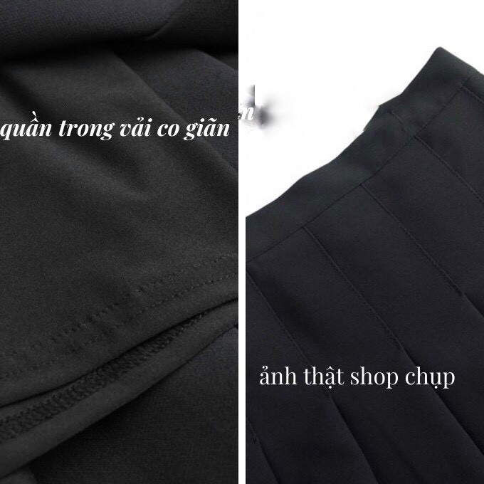 Chân váy tennis xòe xếp li màu trắng đen xếp ly skirt cạp lưng cao ngắn chữ a phong cách ulzzang Mophus mv009 | BigBuy360 - bigbuy360.vn