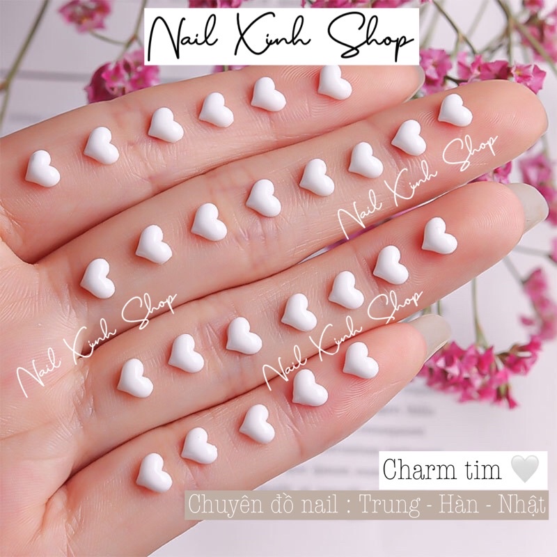 [Mới] Charm tim nhỏ trang trí nail - móng tay nghệ thuật