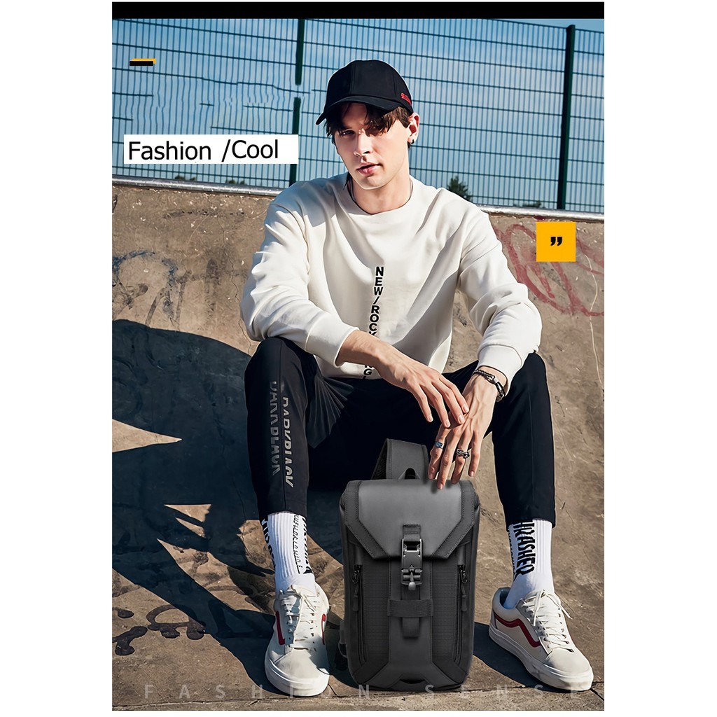 Túi đeo chéo OZUKO phong cách Hàn Quốc nhiều ngăn đa năng cho nam | BigBuy360 - bigbuy360.vn