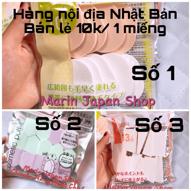 (Hàng nội địa Nhật Bản) Bông mút tán kem nền Makeup hàng Nội địa Nhật Bản