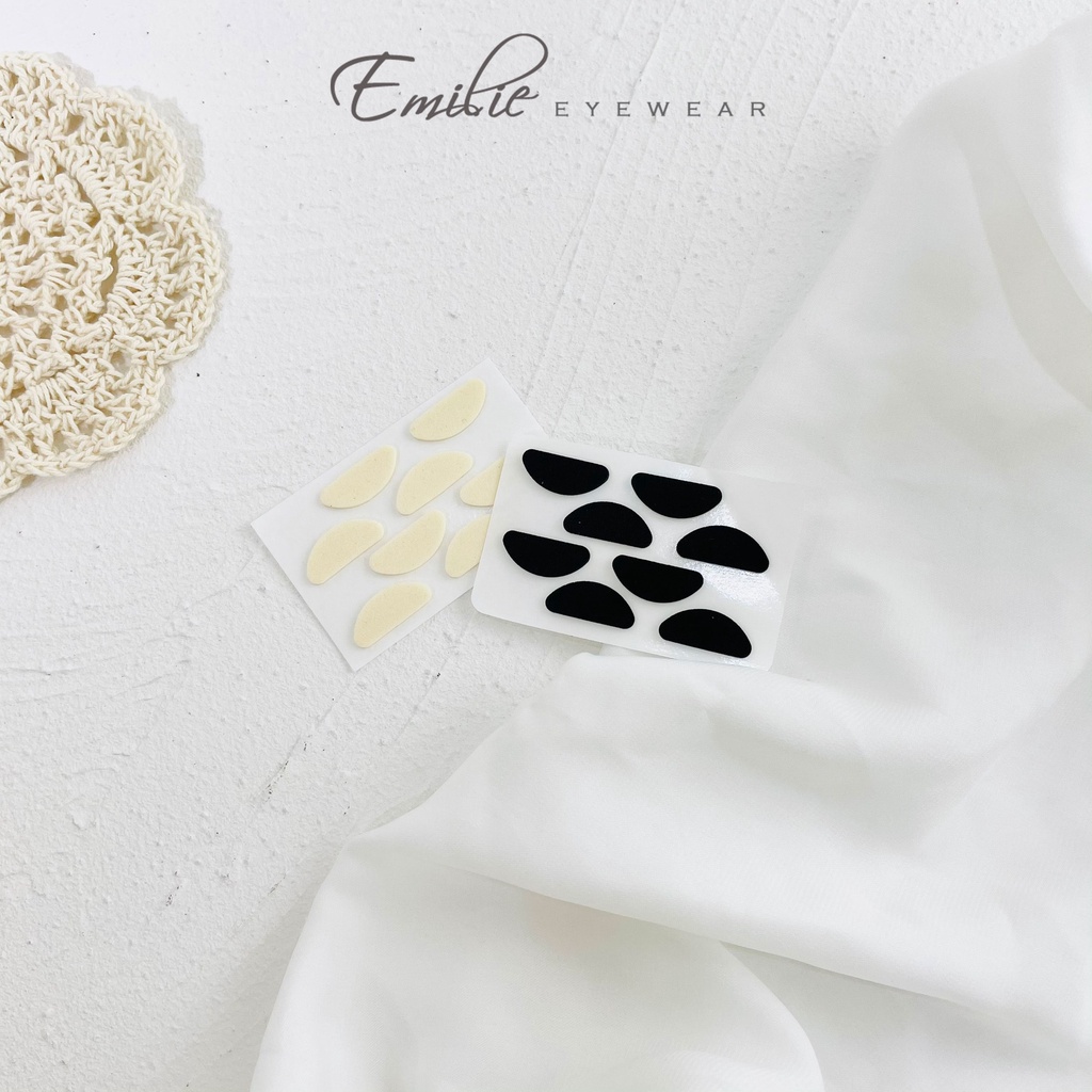 Set 4 cặp đệm đỡ mũi bằng mút xốp mỏng nhẹ hai màu Emilie eyewear phụ kiện thời trang
