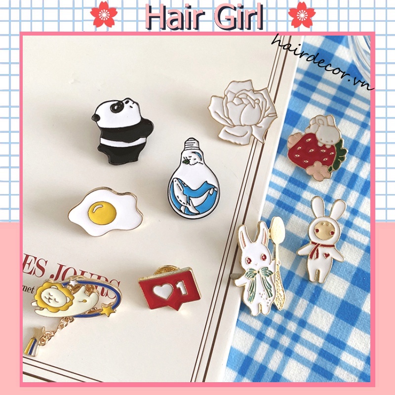 Trâm cài áo hình động vật hoạt hình đáng yêu phong cách Hàn Quốc