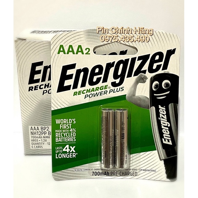 Pin Sạc AAA Energizer 700 mAh Made in Japan Vỉ 2 Viên