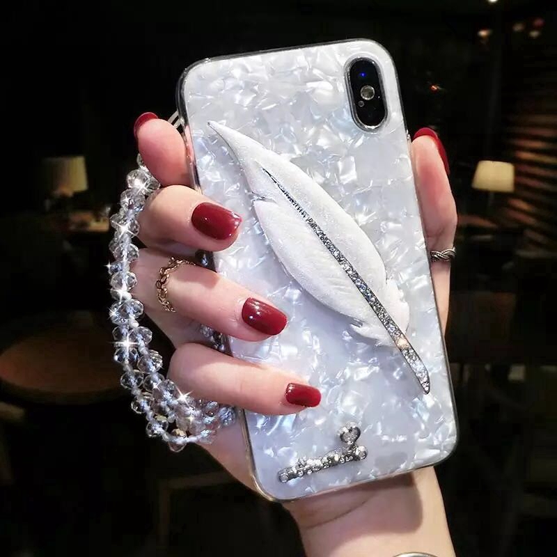 Ốp điện thoại hình lông vũ cho Samsung Galaxy S7/egde S8 S9 S10 PLUS S10e/lite Note8 Note9 J2 J7  J5 J710 J510