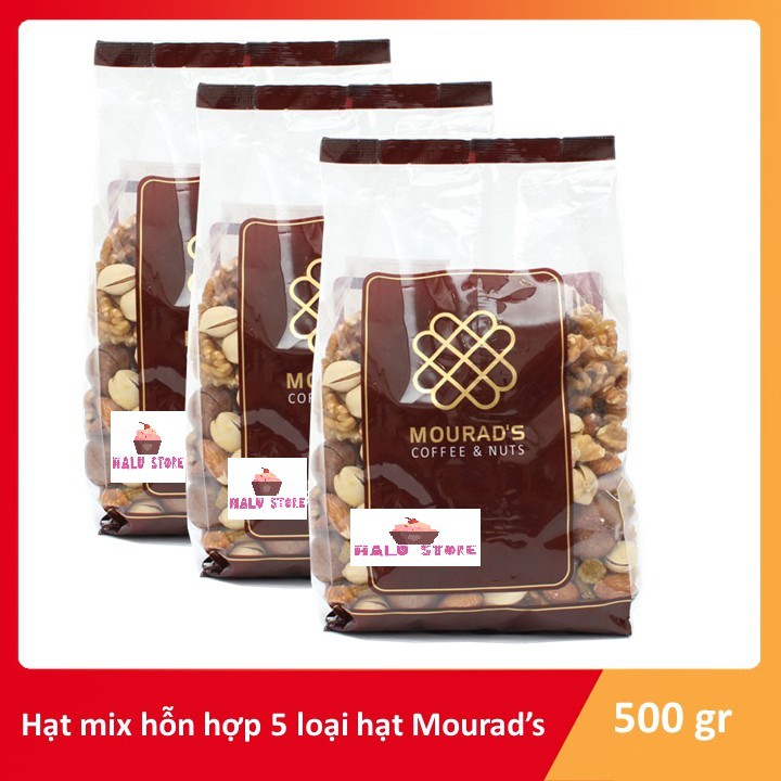 Hạt hỗn hợp mixed 5 loại hạt óc chó hạt dẻ cười macca bí xanh hạnh nhân Mourad's gói 453 g - Úc