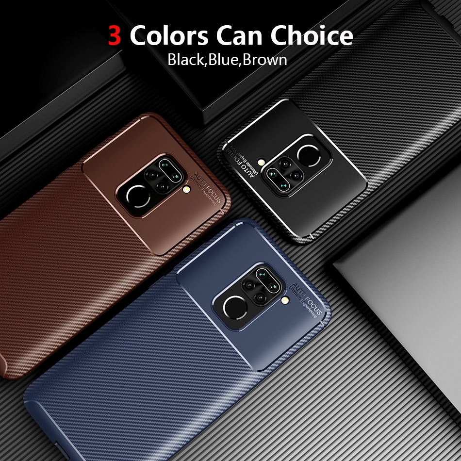 Ốp điện thoại silicone phủ sợi carbon thời trang chống sốc cho XIAOMI REDMI NOTE 9 PRO MAX 9s