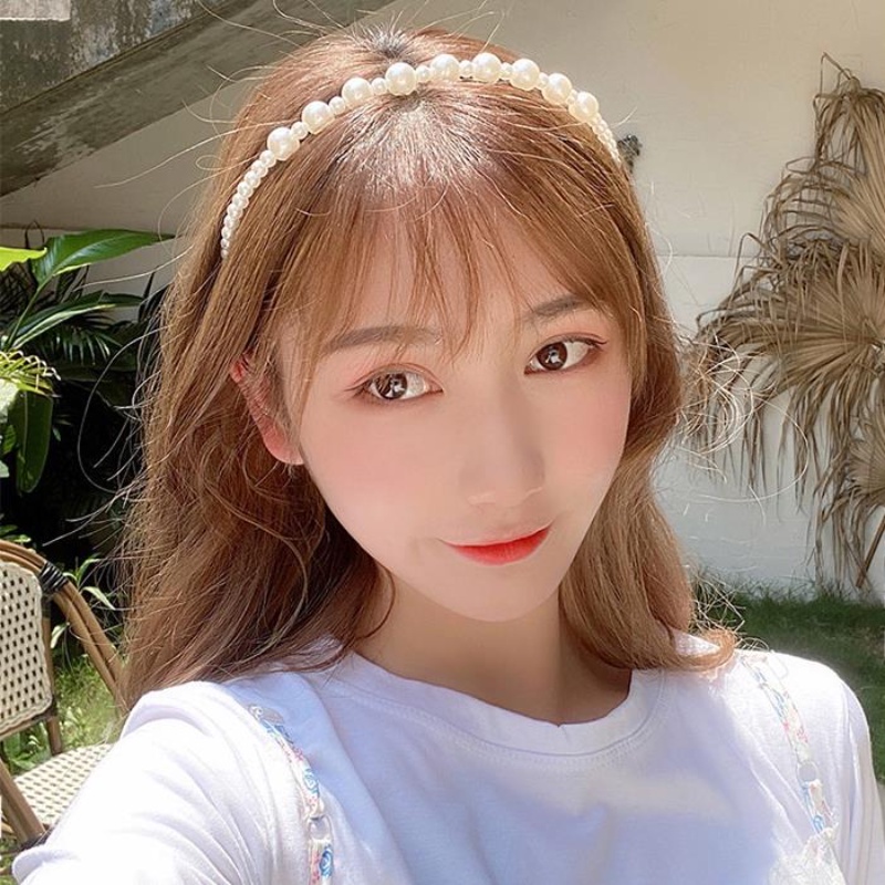 Băng Đô Đính Hạt Ngọc Trai Thời Trang Hàn Quốc Dễ Phối Đồ