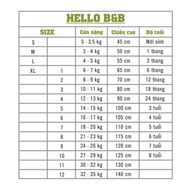 Quần lửng màu bé trai Hello B&amp;B size 1-10 cho bé 6-29kg