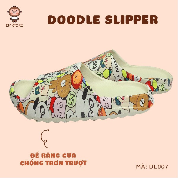 DÉP BAMI DOODLE -  SIÊU NHẸ ÊM CHÂN ĐẾ RĂNG CƯA CHỐNG TRƠN