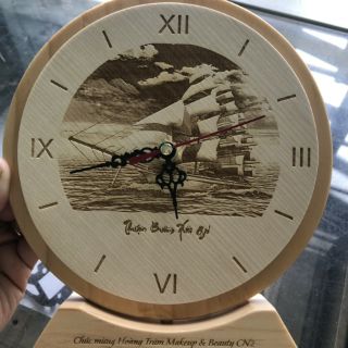 Tranh gỗ đồng hồ