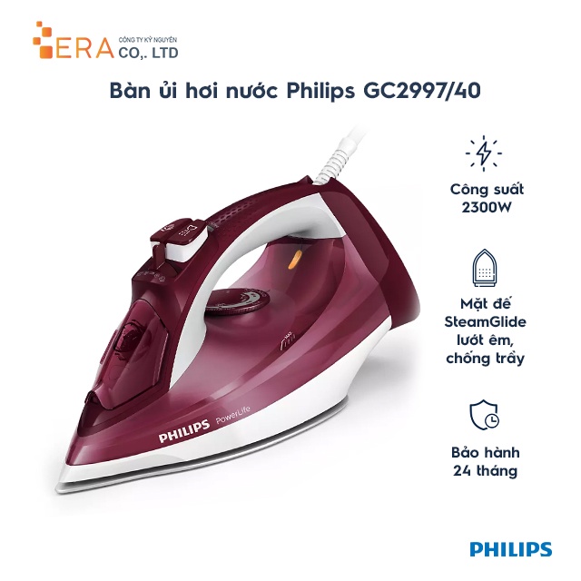 [Mã ELHADEV giảm 4% đơn 300K] Bàn ủi hơi nước philips GC2997 Hàng Nhập Khẩu