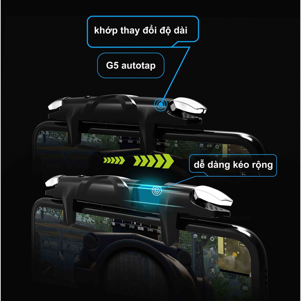 [Thế Hệ Mới Nhất] Nút bắn Pubg G5 ❤️ Freeship ❤️ Auto Tap 30/32 nhịp trên giây KHÔNG DÙNG PHẦN MỀM giá rẻ nhất