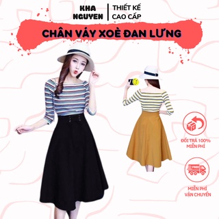 Chân váy xòe 💖kha nguyen💖 chân váy xòe đan dây eo nhẹ nhàng nữ tính - thiết kế cao cấp