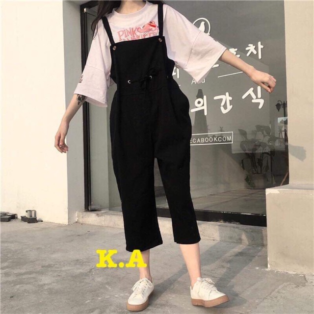 Yếm quần kaki oze dây rút bụng HARI0221