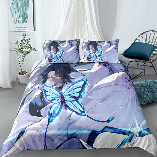 Bộ vỏ gối chăn và ga giường in hình nhân vật anime Demon slayer