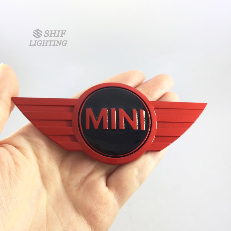 1 x Hình dán kim loại hình đôi cánh Mini trang trí xe hơi Mini Cooper