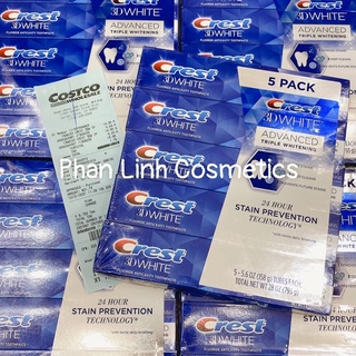 Kem đánh răng Crest 3D White Advanced Triple Whitening 147g