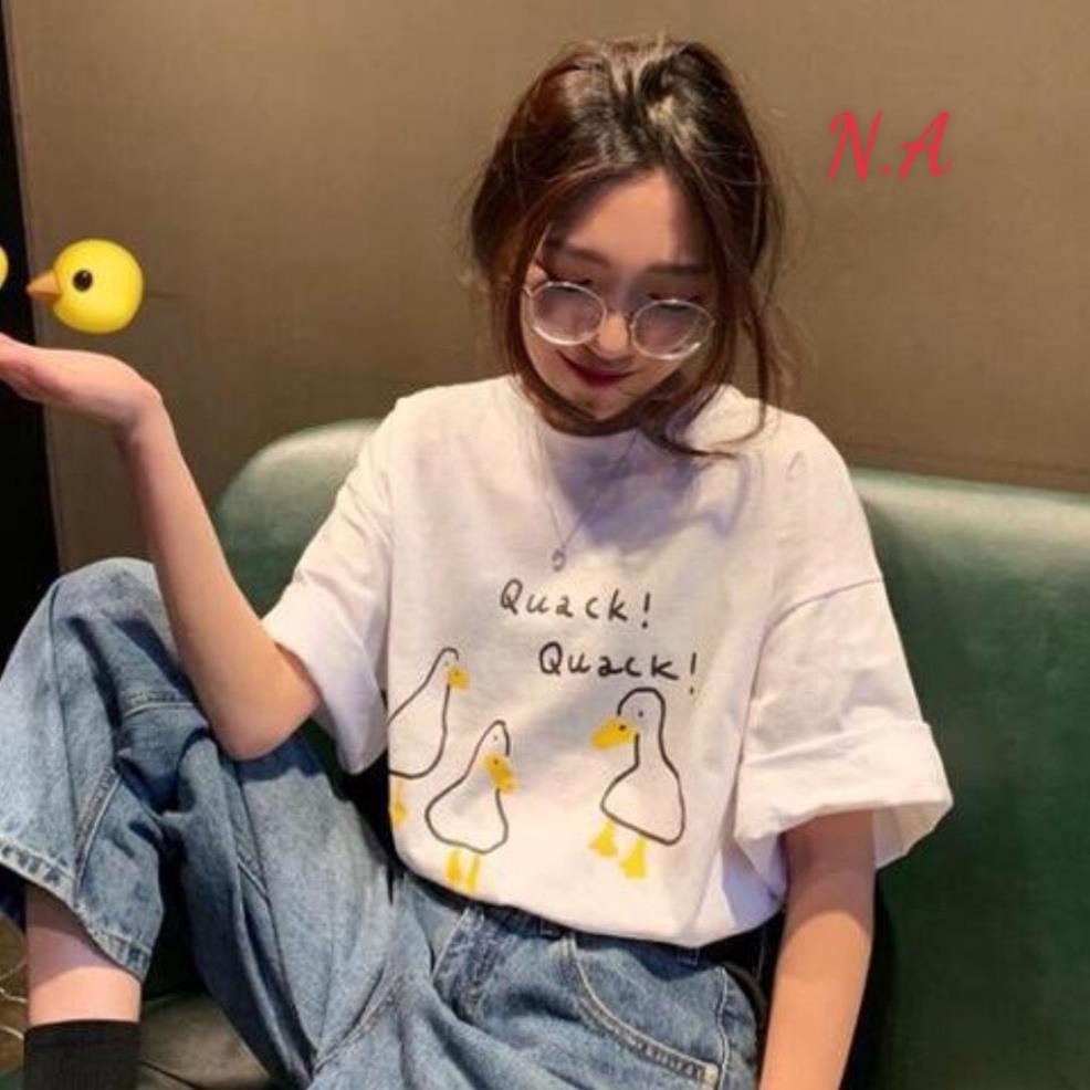 Áo phông hè OVERSIZE dáng rộng in hình Vịt Quack!Quack! cực dễ thương phù hợp cho cả nam và nữ