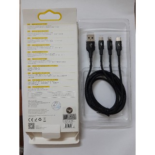 Cáp sạc Baseus 3 đầu Micro USB, Type C, iPhone