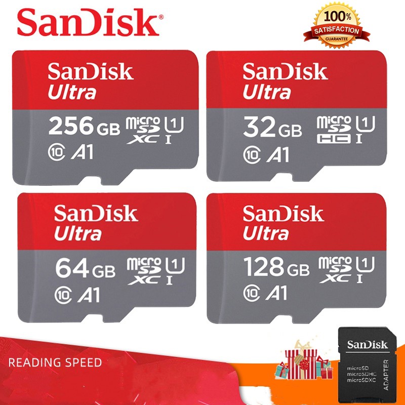 Thẻ Nhớ Sandisk 100mb / S Ultra A1 Class 10 Micro Sd 32g / 64gb / 128gb / 256gb / 512gb Micro Sd