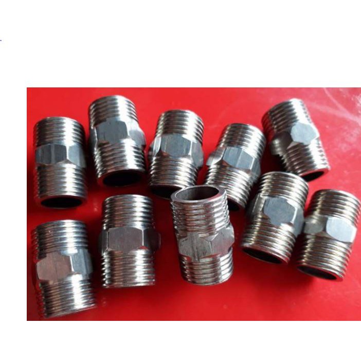 5 cái Nối 2 đầu ren ngoài inox phi 21 mm