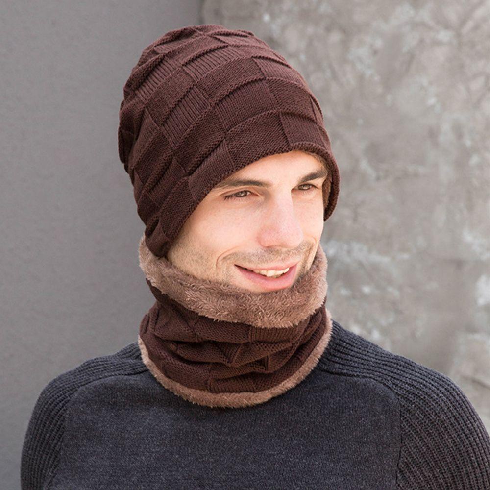 Set Khăn Choàng Cổ Và Găng Tay Đan Len Giữ Ấm Mùa Đông Phong Cách Unisex