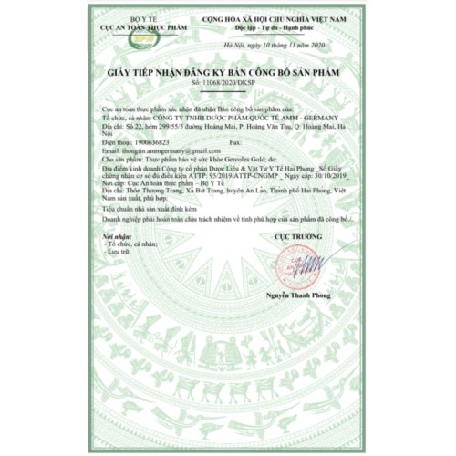 VIÊN UỐNG GERCOLES GOLD - Hỗ Trợ Hạ Mỡ Máu Giảm Nguy Cơ Xơ Vữa Ổn Định Huyết Áp- CHÍNH HÃNG HỘP 30 VIÊN