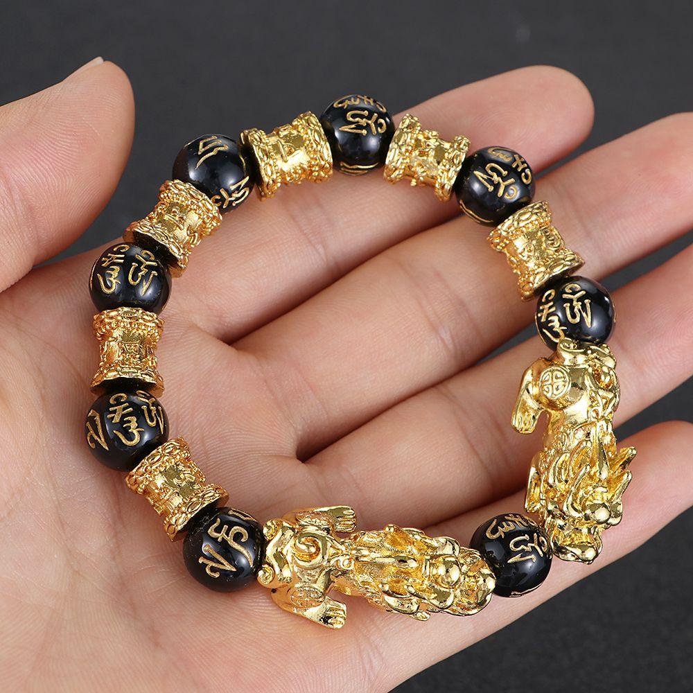Vòng Tay Hạt Đen May Mắn Co Giãn