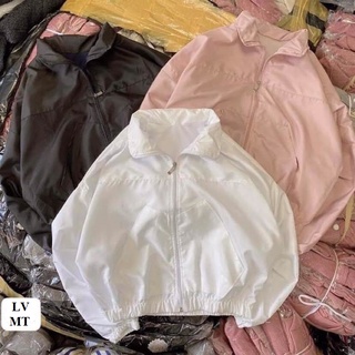 Áo khoác gió croptop nữ chất 2 lớp form rộng