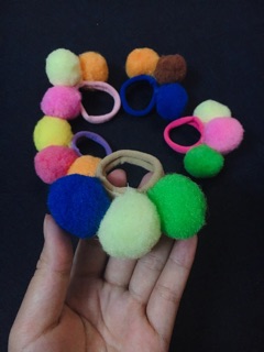 B22 Dây buộc tóc pom pom siêu yêu cho bé