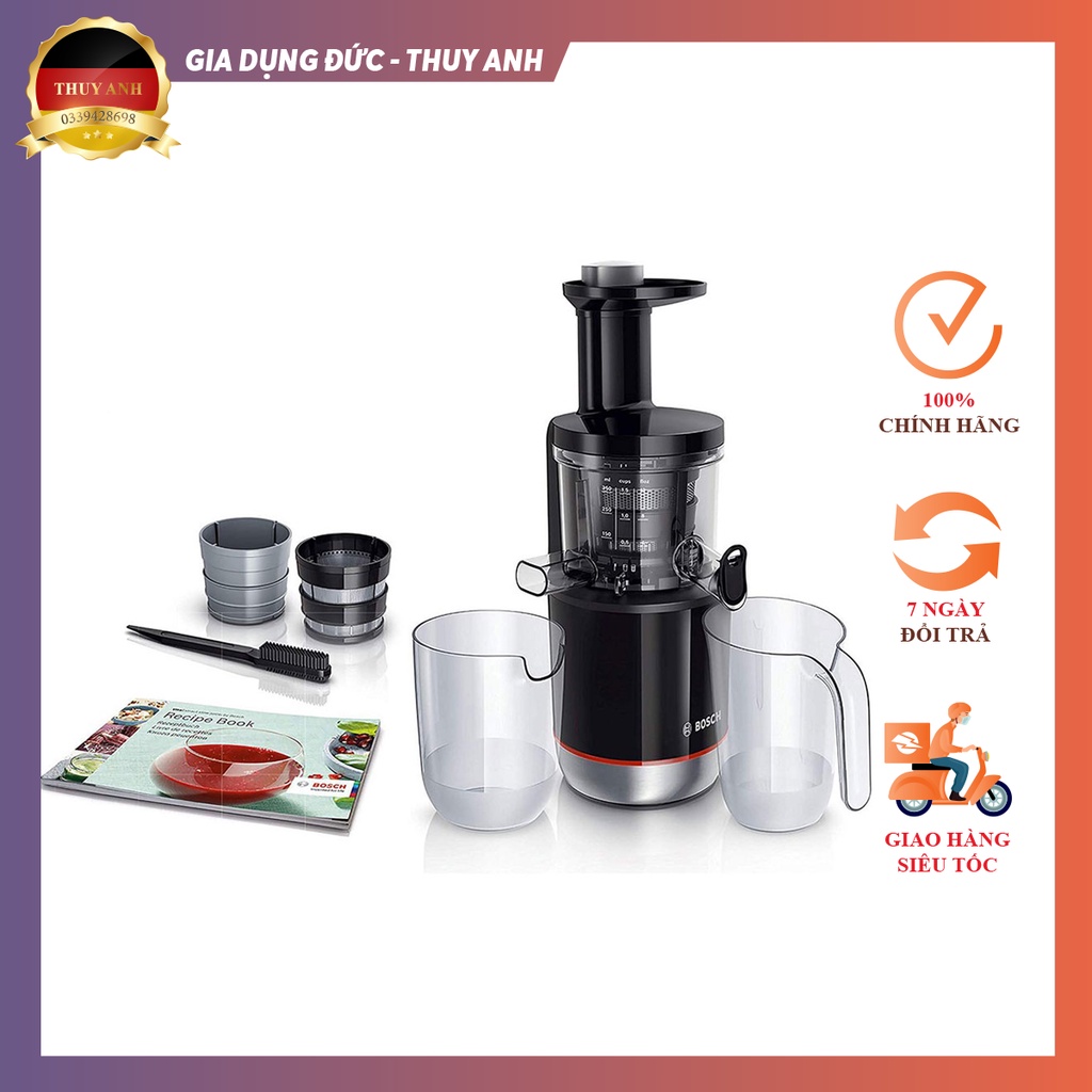 Máy ép trái cây chậm Bosch đen MESM731M HÀNG ĐỨC