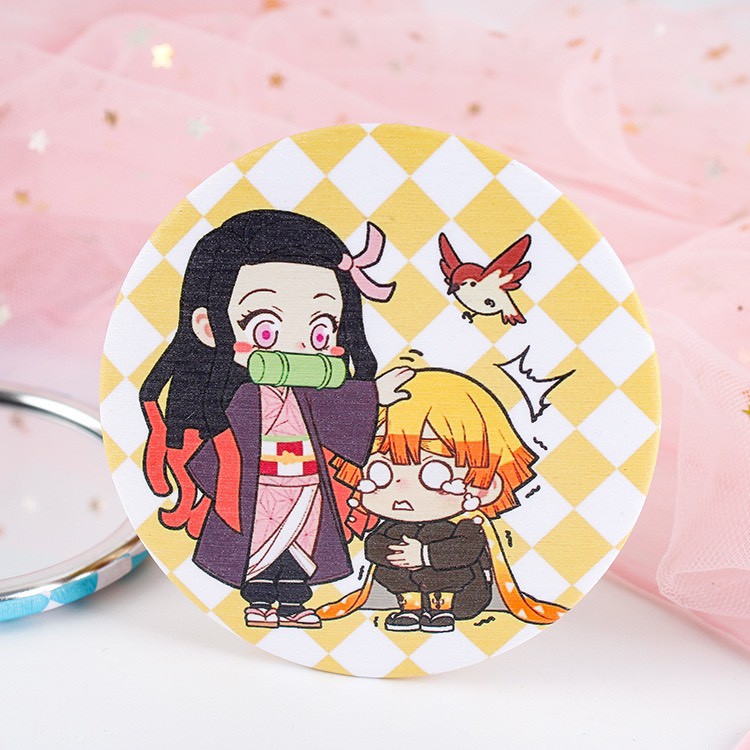 Combo 4 huy hiệu cài áo IN HÌNH Kimetsu no Yaiba Thanh gươm diệt quỷ anime chibi dễ thương tiện lợi