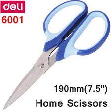 Kéo văn phòng 190mm Deli / Đen - Xanh - E6001 - Kéo cắt giấy - văn phòng phẩm - HOKAMI STORE