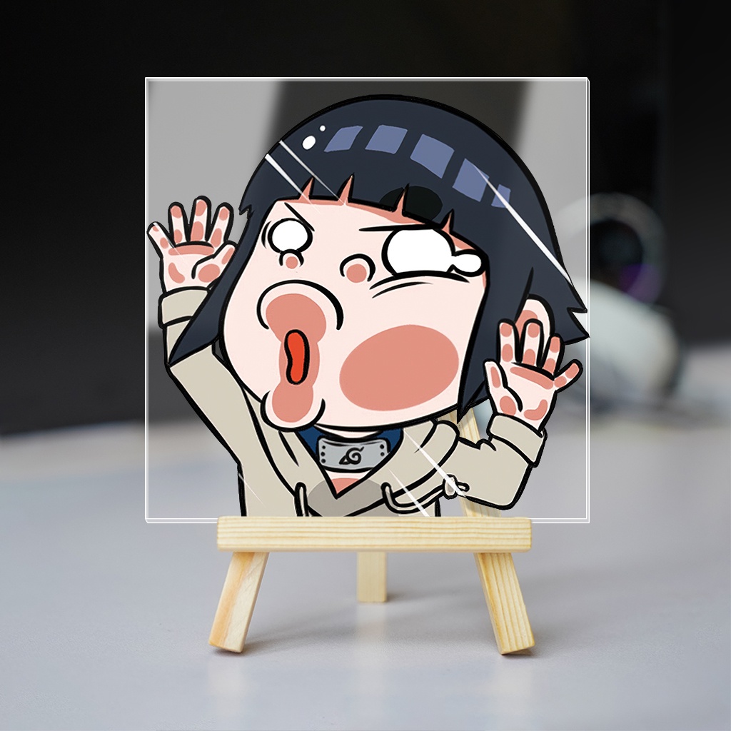 Tranh kính Naruto Anime Manga nhân vật úp mặt vào kính cute dễ thương trang trí góc học tập bàn làm việc HM Decor