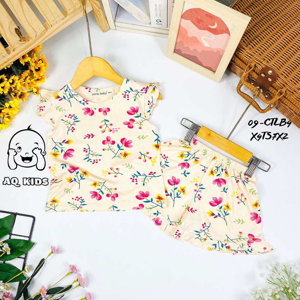 Bộ minkymom bé gái cánh tiên Vải Thun Lạnh, Hàng Chính Hãng Minlybaby Unibaby CTLB4