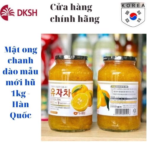 Mật ong chanh đào mẫu mới hũ 1kg - Hàn Quốc