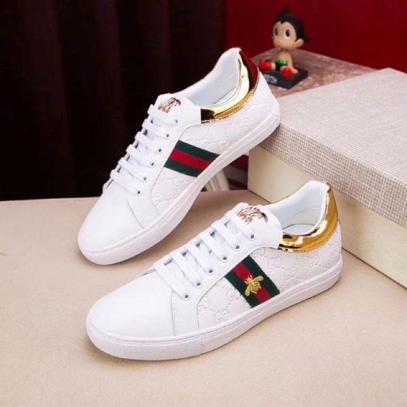 Giầy thể thao nam 2 màu đen trắng thêu ongg kèm ảnh thật)