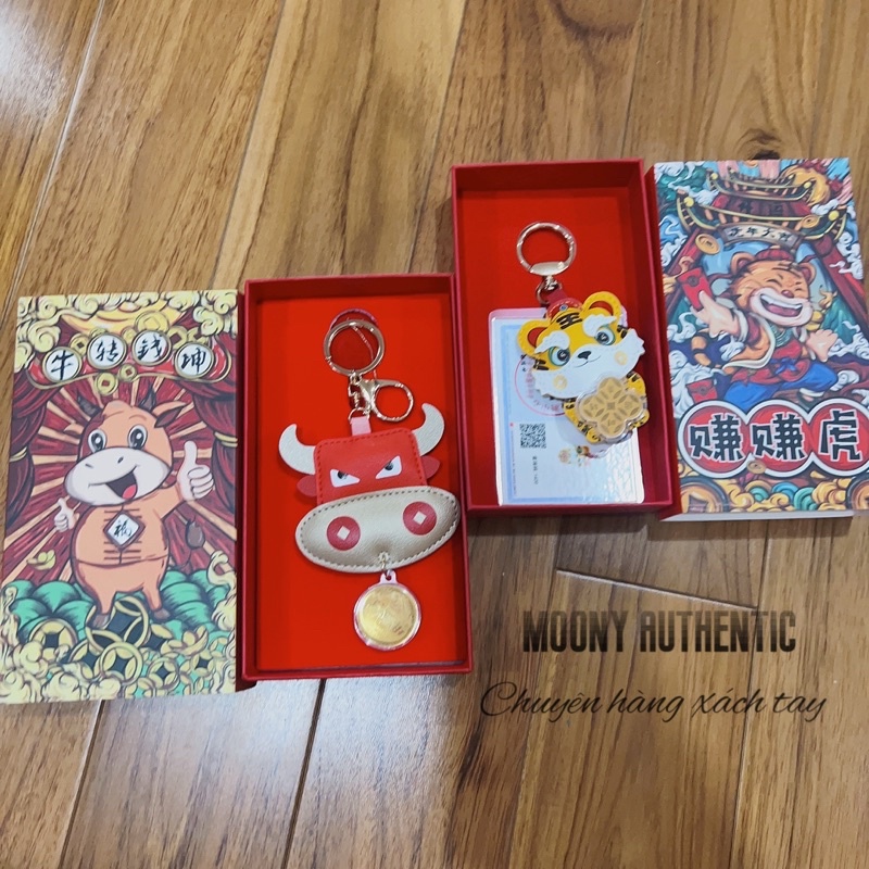 Charm da treo túi Dần , Sửu ( trâu - cọp ) theo tuổi mang may mắn