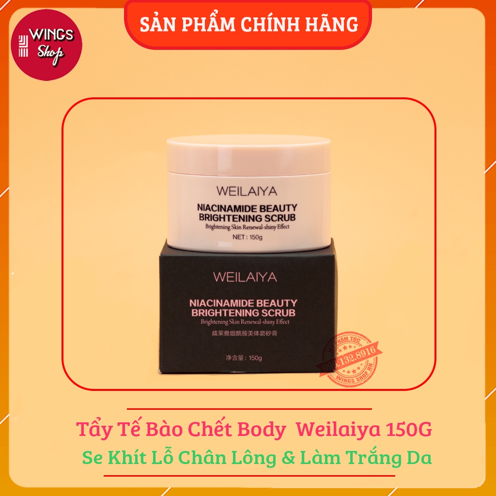 Tẩy Tế Bào Chết Body Se Khít Lỗ Chân Lông Và Làm Trắng Da Weilaiya 150G | Hàng Chính Hãng