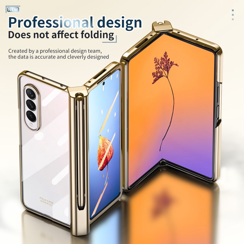 Ốp Samsung Z Fold 4 ốp lưng Galaxy Fold 4 khe đựng SPen trong suốt cao cấp bảo vệ bản lề