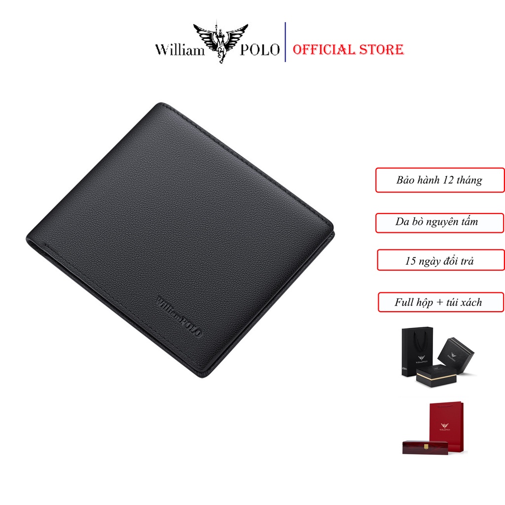 Ví Da Nam Cao Cấp , Bóp Nam Da Bò Thật Chính Hãng Williampolo - POLO221568