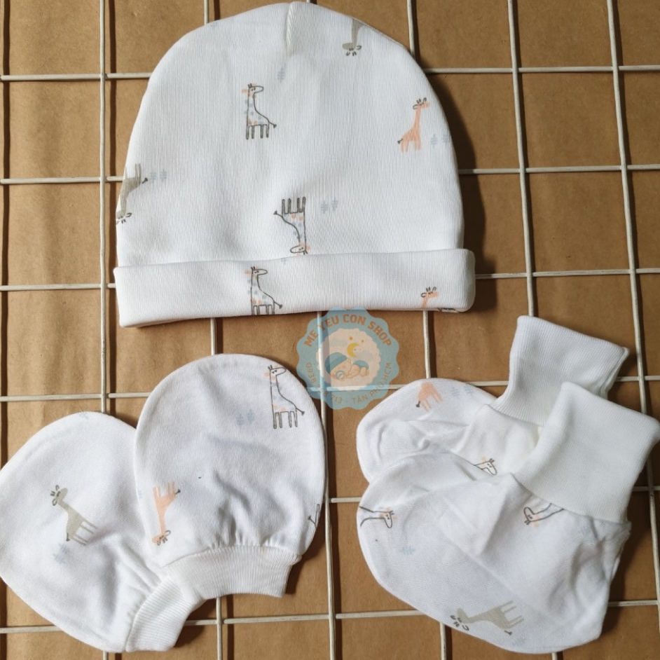 SET NÓN +BAO TAY BAO CHÂN SƠ SINH - HIỆU CÚN CON (katydang)
