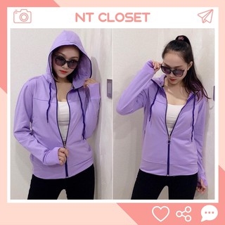 Áo khoác chống nắng nữ MANGOSTEEN Màu tím nhạt mềm mịn, hút mồ hôi NT CLOSET - AK045